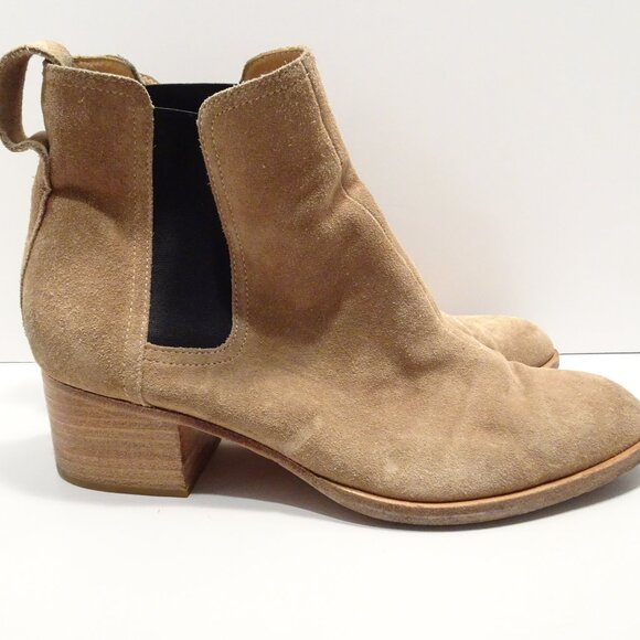 Rag & Bone Chelsea Ankle Boot Suede Brown 9/39.5 Block Heel Pointed Toe - Picture 1 of 5